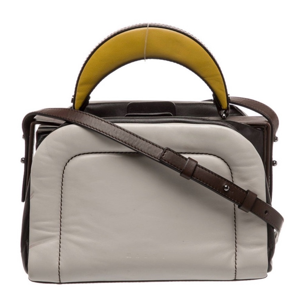 Marni Yellow and Cream Satchel